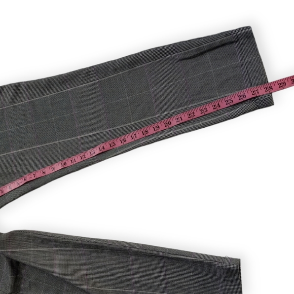 WHO WHAT WEAR WOMEN'S PLAID HIGH-WAIST PANTS SIZE 4. COLOR BLACK, WHITE, PURPLE - Picture 8 of 15